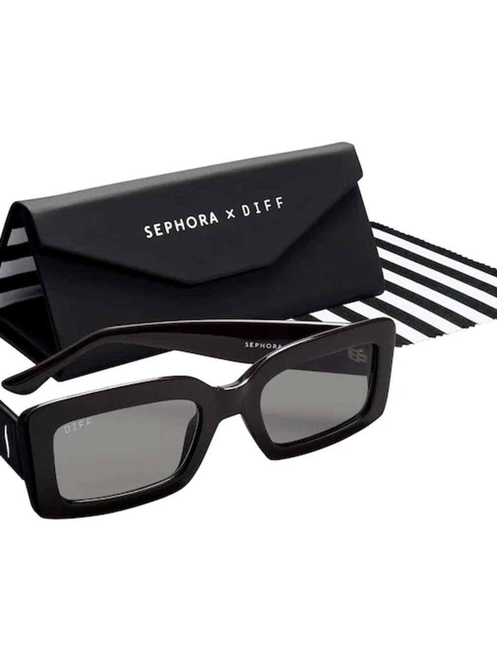 Diff Eyewear Black Rectangular Sunglasses
